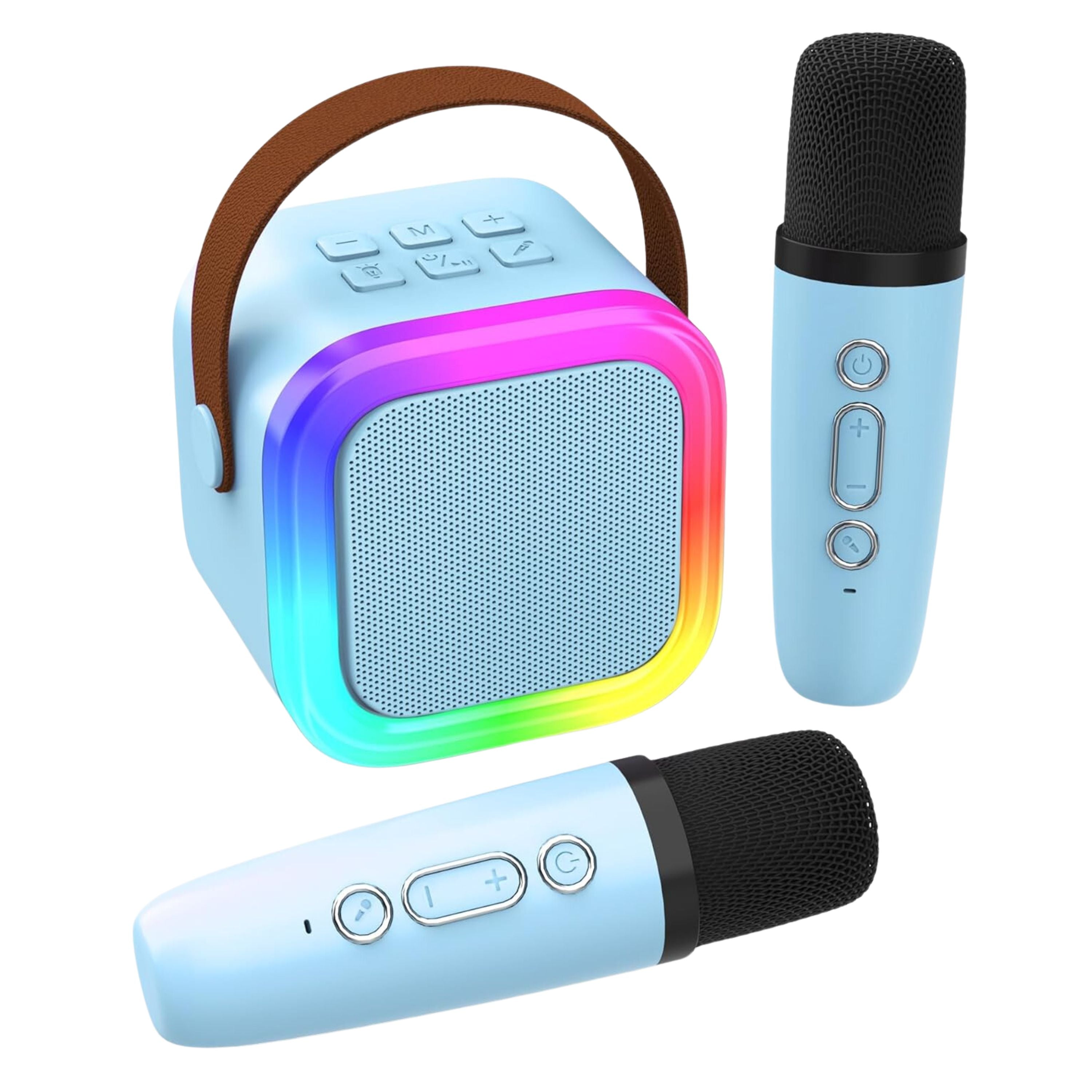 KENRO Portable Karaoke Machine Bluetooth Speaker with Mic Loud Sound - Beige