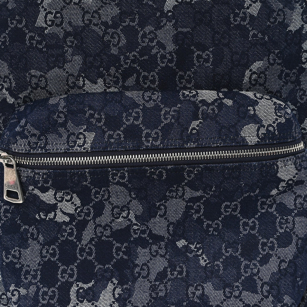 Denim Monogram Camouflage Large Backpack Blue