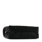 Velvet Strass Diamond Lock Flap Black