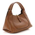 Grained Calfskin Softbit Medium Shoulder Bag Brown