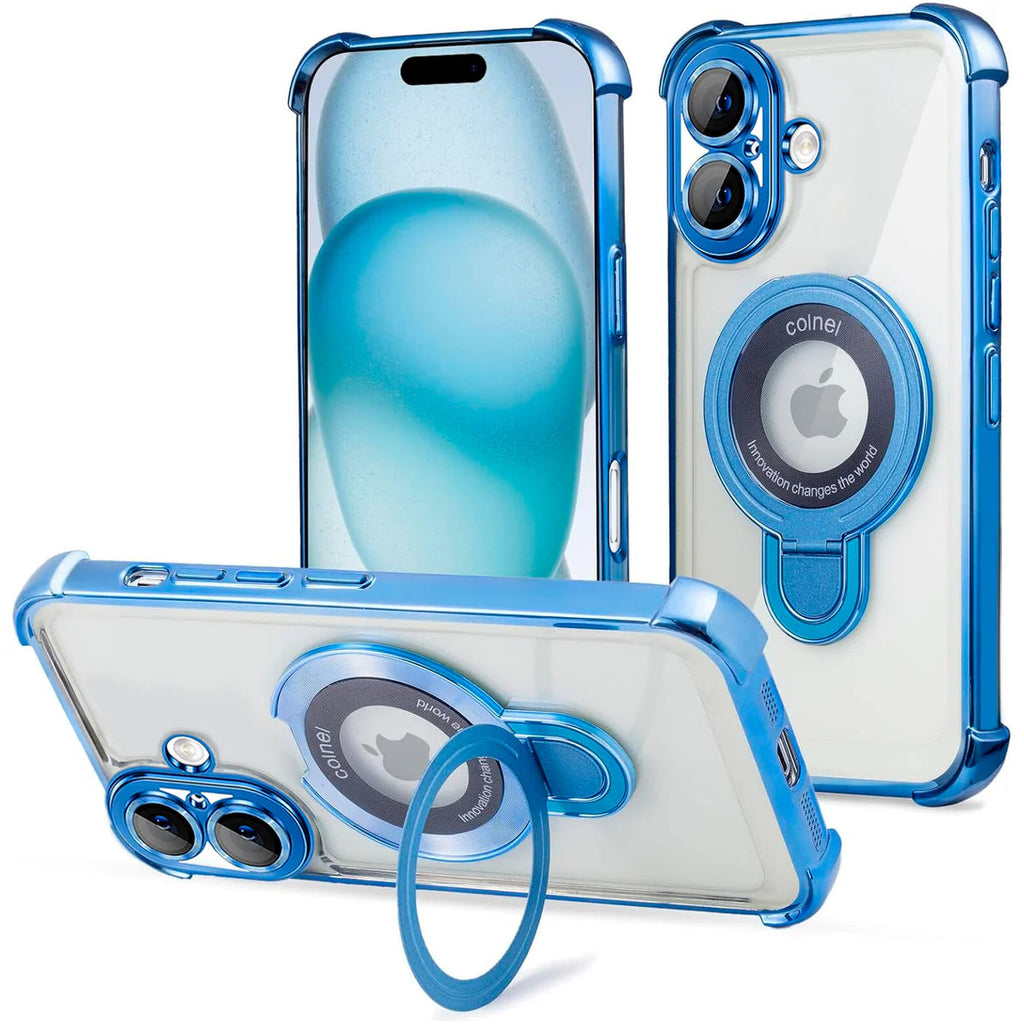 Entronix [Magnetic] Case Compatible with iPhone 16 - [Clear Back] Luxury Glossy Gripstand