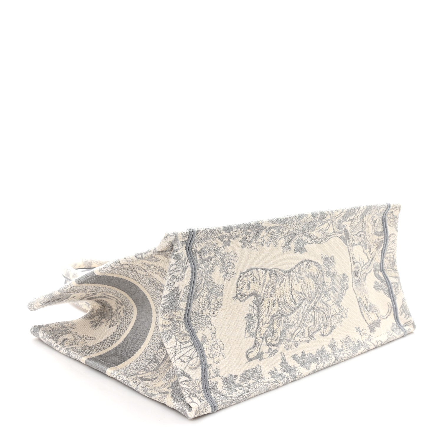 Canvas Embroidered Medium Dioriviera Toile De Jouy Book Tote Gray