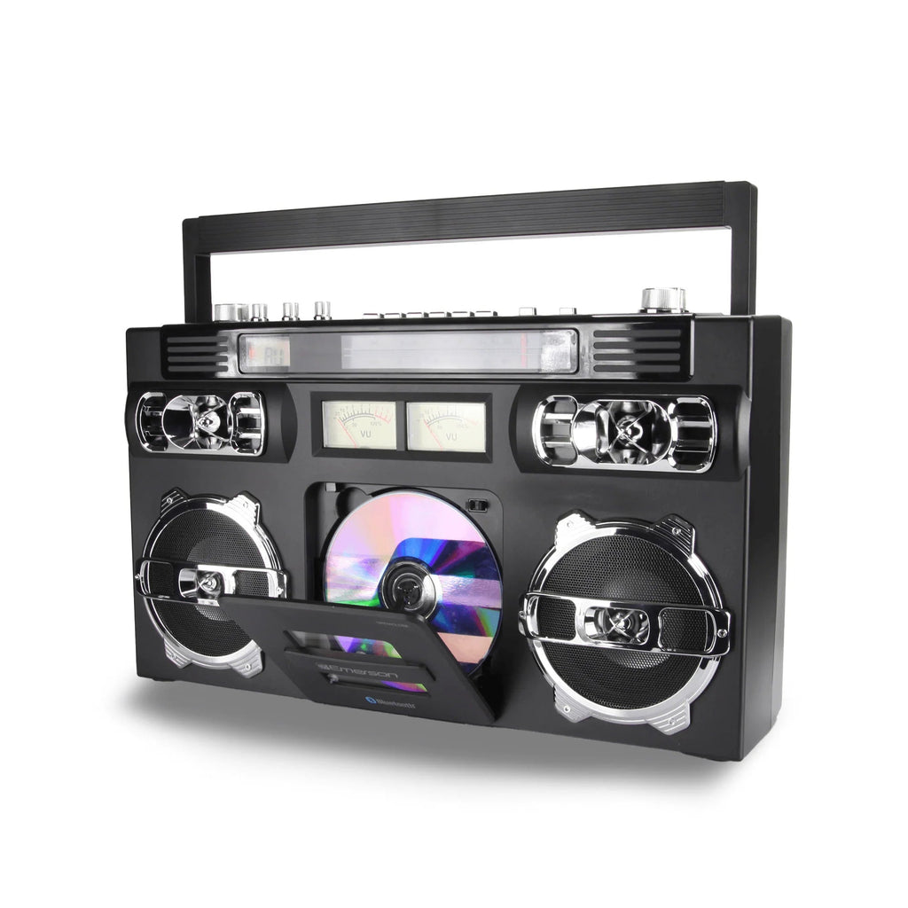 Emerson Retro Portable CD Boombox W Programmable Memory and LED Digital Display