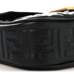 Nappa Small FF Embossed Midi Chain Baguette Black