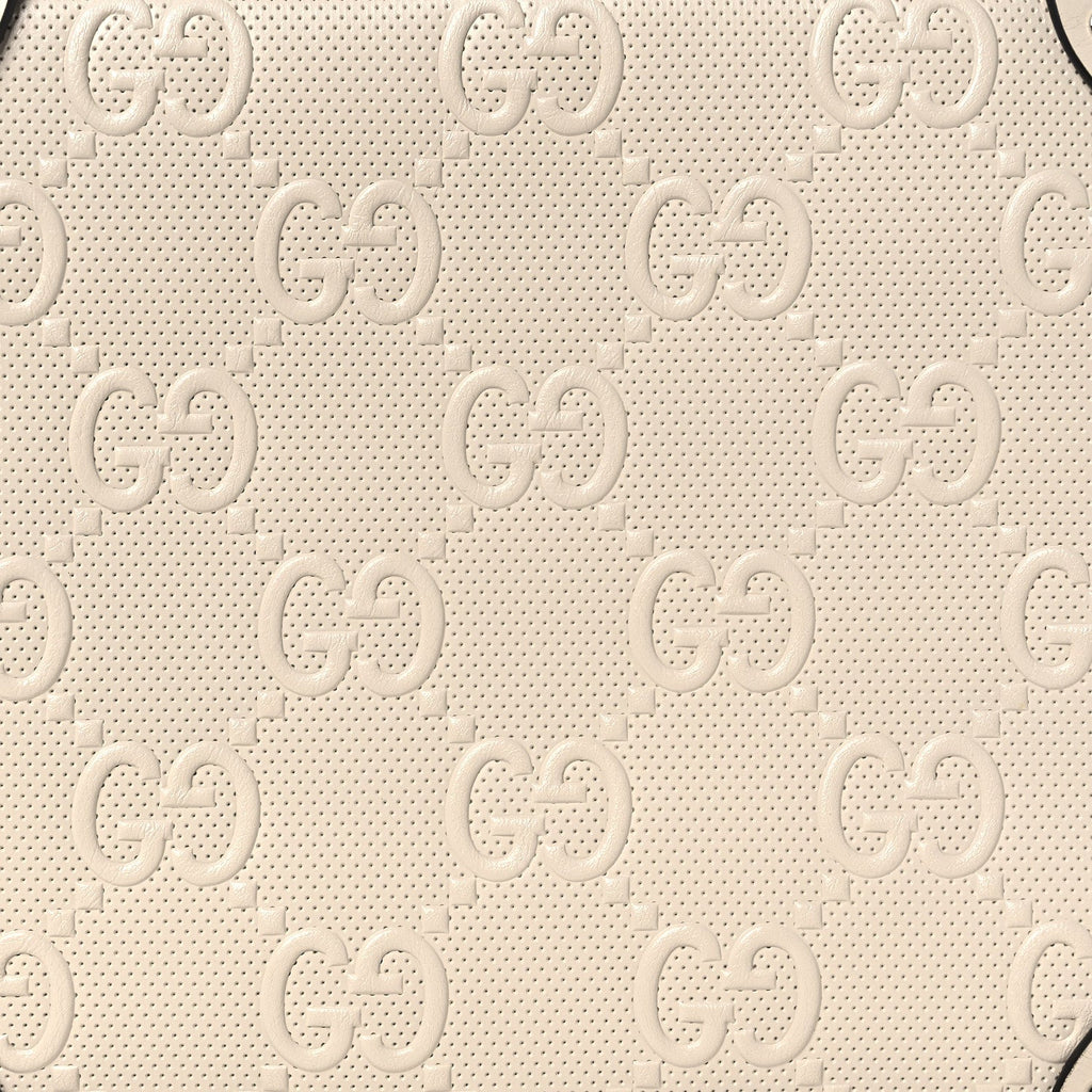 Calfskin GG Tennis Embossed Square Messenger Bag Mystic White