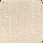 Calfskin GG Tennis Embossed Square Messenger Bag Mystic White