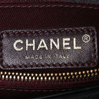 Lambskin Chevron Stitched Medium Envelope Flap Black