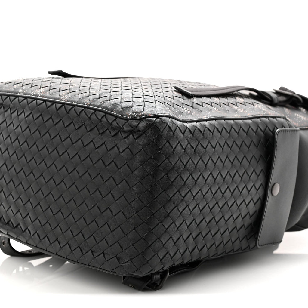 Calfskin Intrecciato Sassolungo Backpack Black Multicolor