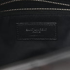 Lambskin Quilted Small Loulou Puffer Monogram Chain Satchel Black