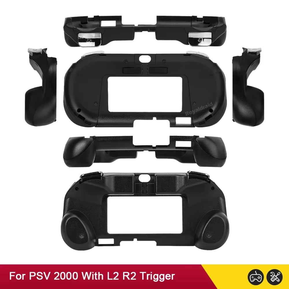 Gamepad Hand Grip Joystick Shell Case with L2 R2 Trigger Buttons for PS Vita 2000 Slim and Front L2 R2 Kits
