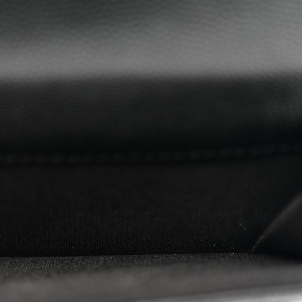 Caviar Quilted Pocket Twins Clutch With Chain Black