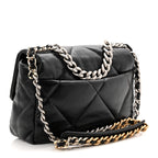 Lambskin Quilted Medium Chanel 19 Flap Black