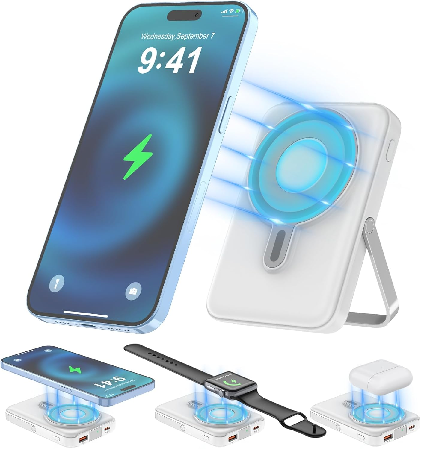Entronix [Magnetic] Wireless Power Bank - 10000 mAh USB-C/iPhone/Android