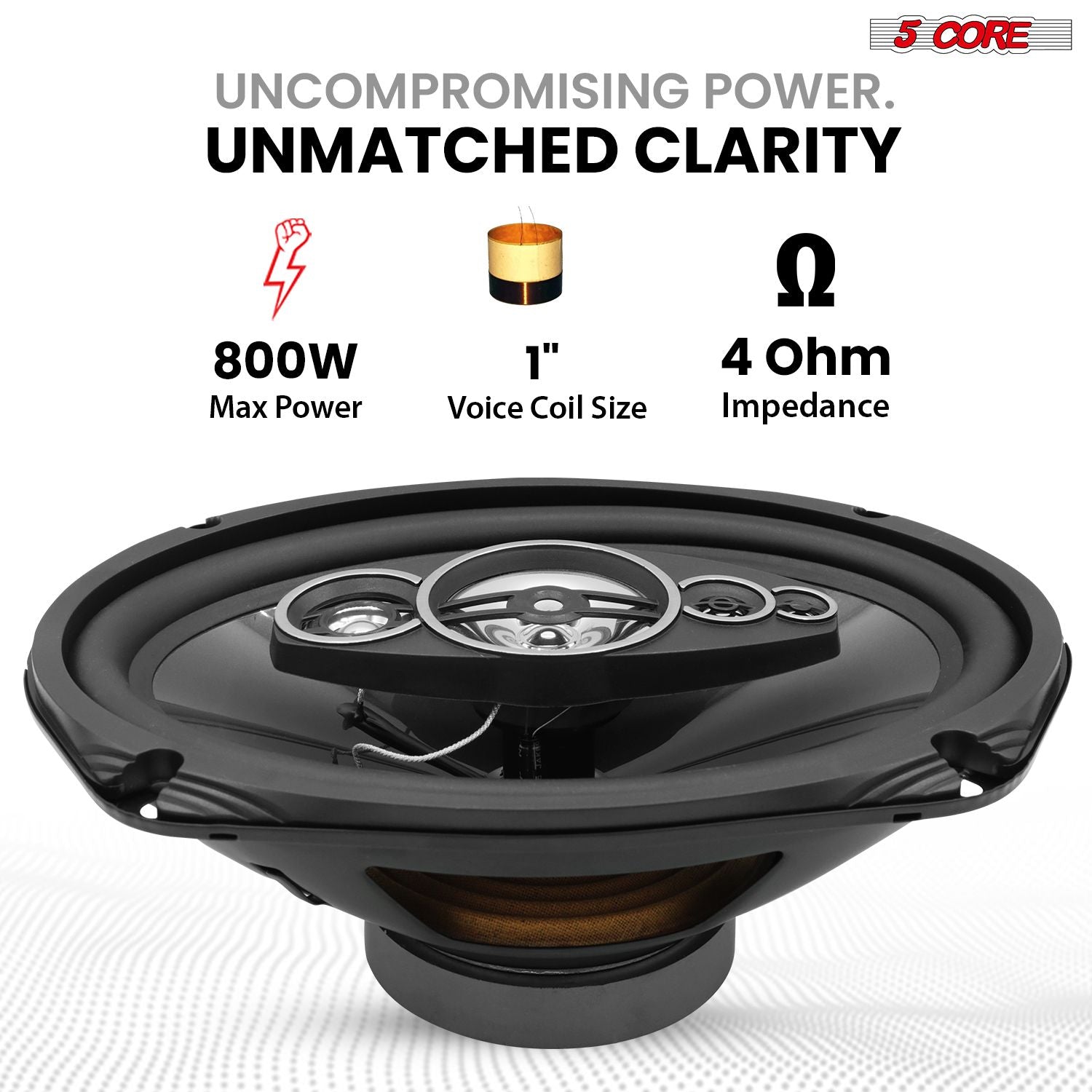 6x9 Car Speaker Pair 800W 4Ohm 2 Way Coaxial Speaker w Super Tweeter Universal Fit for Cars Stereo Easy Installation High Performance Sound System for Clear Sound & Deep Bass - CS 69 2W