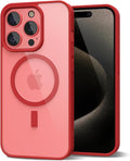 Entronix [Magnetic] Case Compatible with iPhone 15 Pro - [Clear Back] Soft Matte Frame