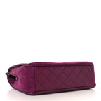 Suede Lambskin Scallop Quilted Medium Pagoda Flap Purple