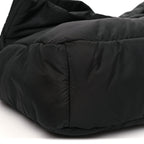 Nylon Medium Monaco Chain Shoulder Bag Black
