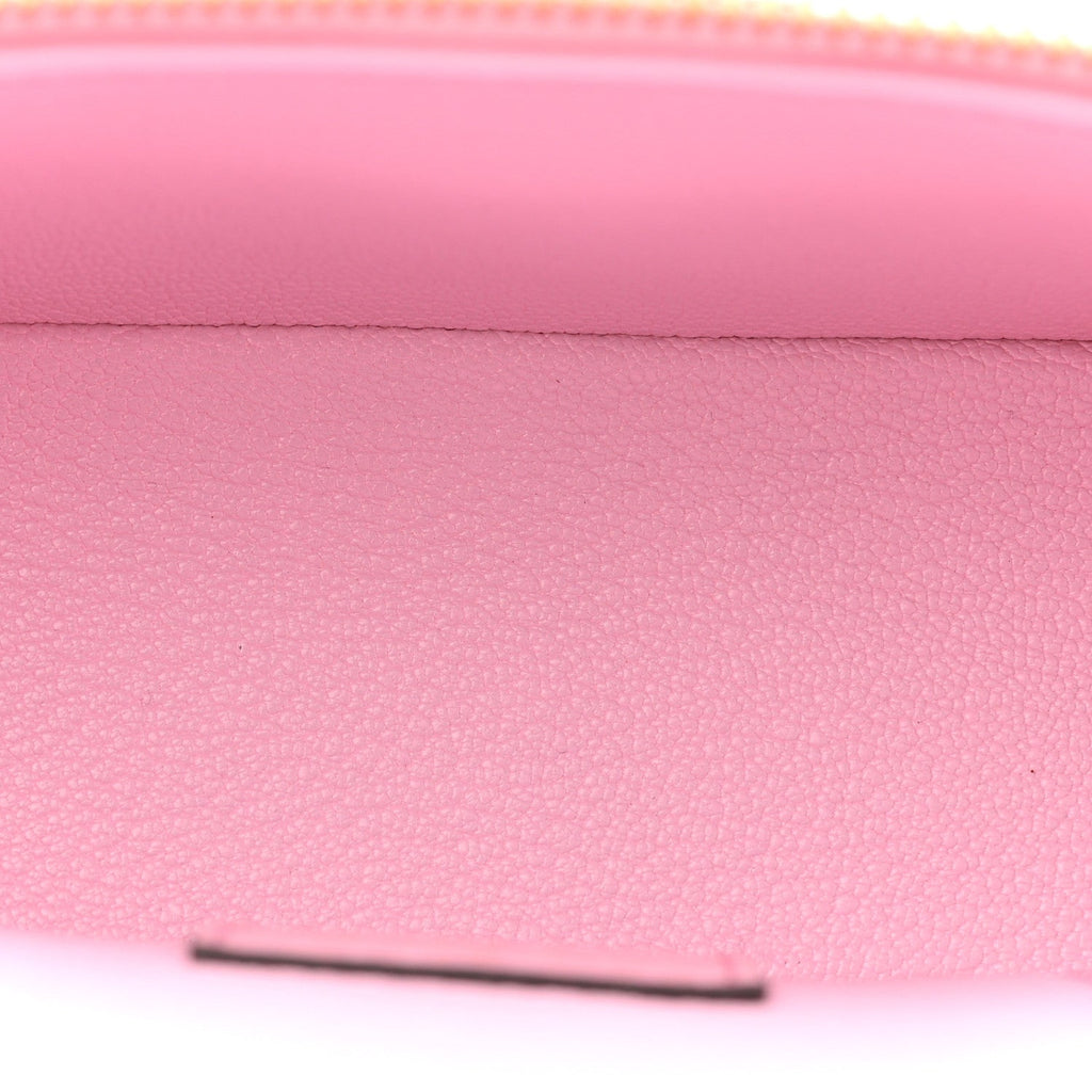 Ostrich Vanity Chain Pouch Pink