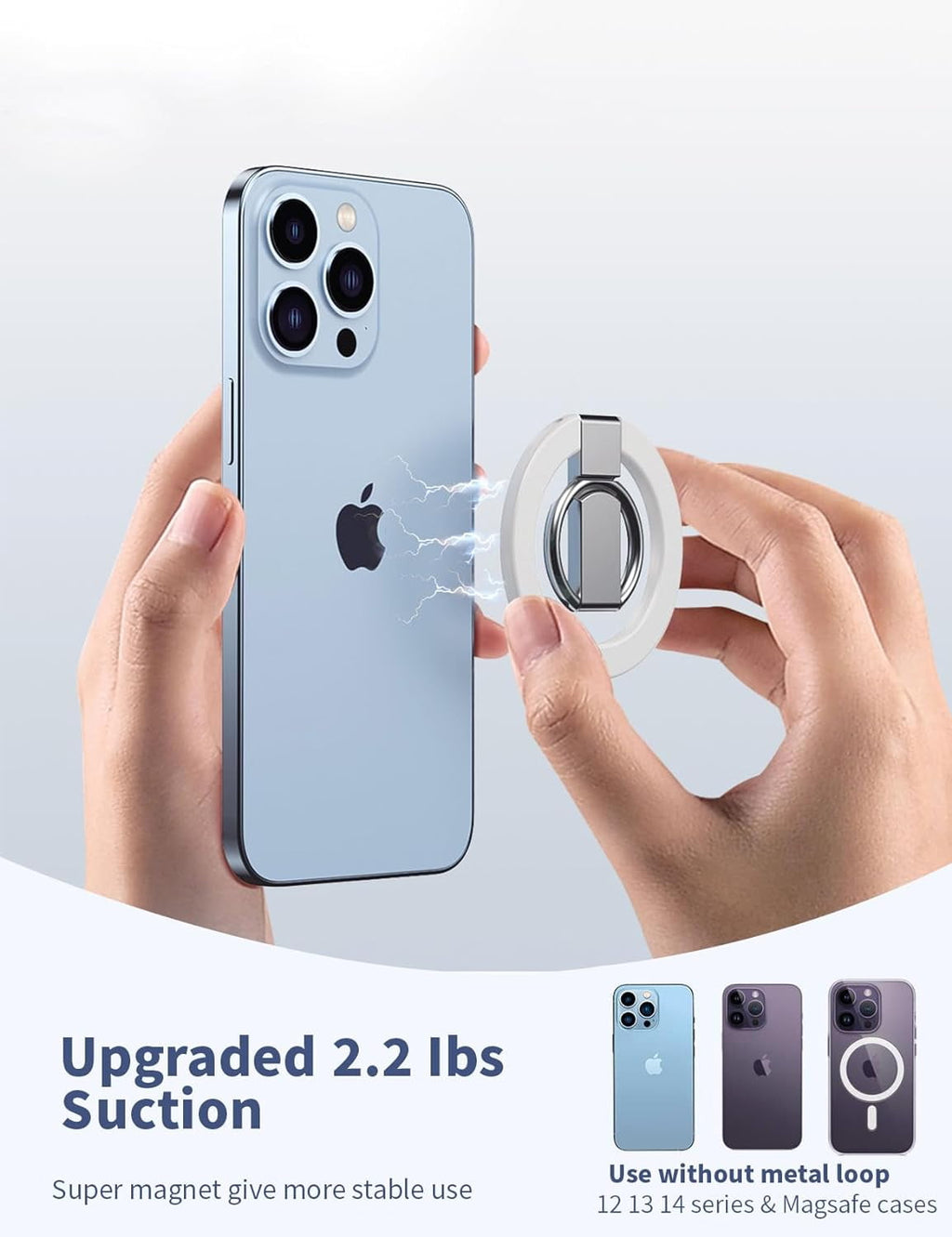 Entronix Magnetic Phone Grip – 360° Rotating Ring Holder Kickstand, Magnetic Grip Accessory Compatible with Magnetic Cases