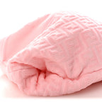 Terrycloth FF Embossed Beach Towel Tote Bag Pink