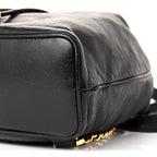Lambskin CC Drawstring Backpack Black