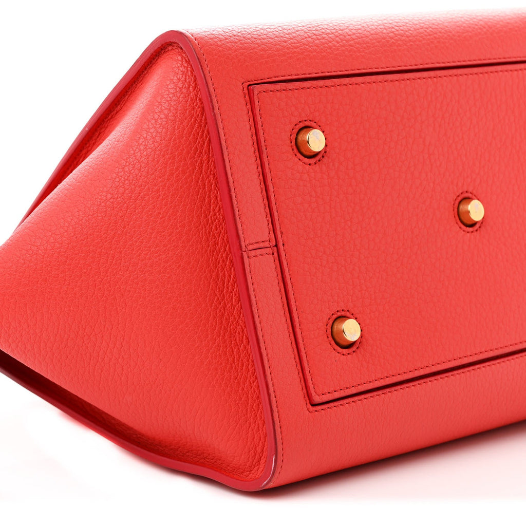 Crisped Calfskin Small Tie Knot Tote Vermillion