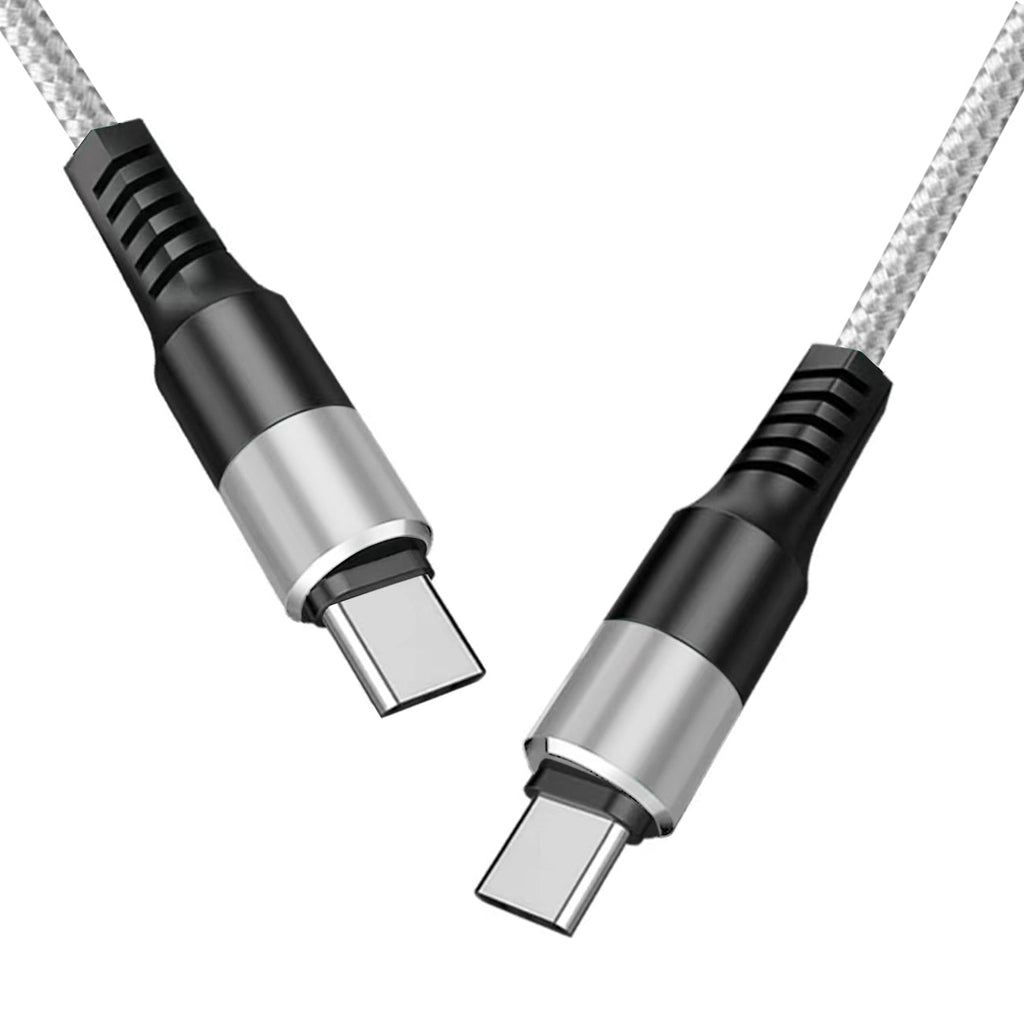 Power Delivery Usb-C To C Fast Charging & Sync Nylon- Braided 5Ft Cable In Silver