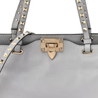 Vitello Small Rockstud Tote Grey