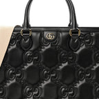Calfskin GG Matelasse Tote Bag Black