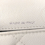 Caviar Quilted My Everything Belt Flap Card Holder White