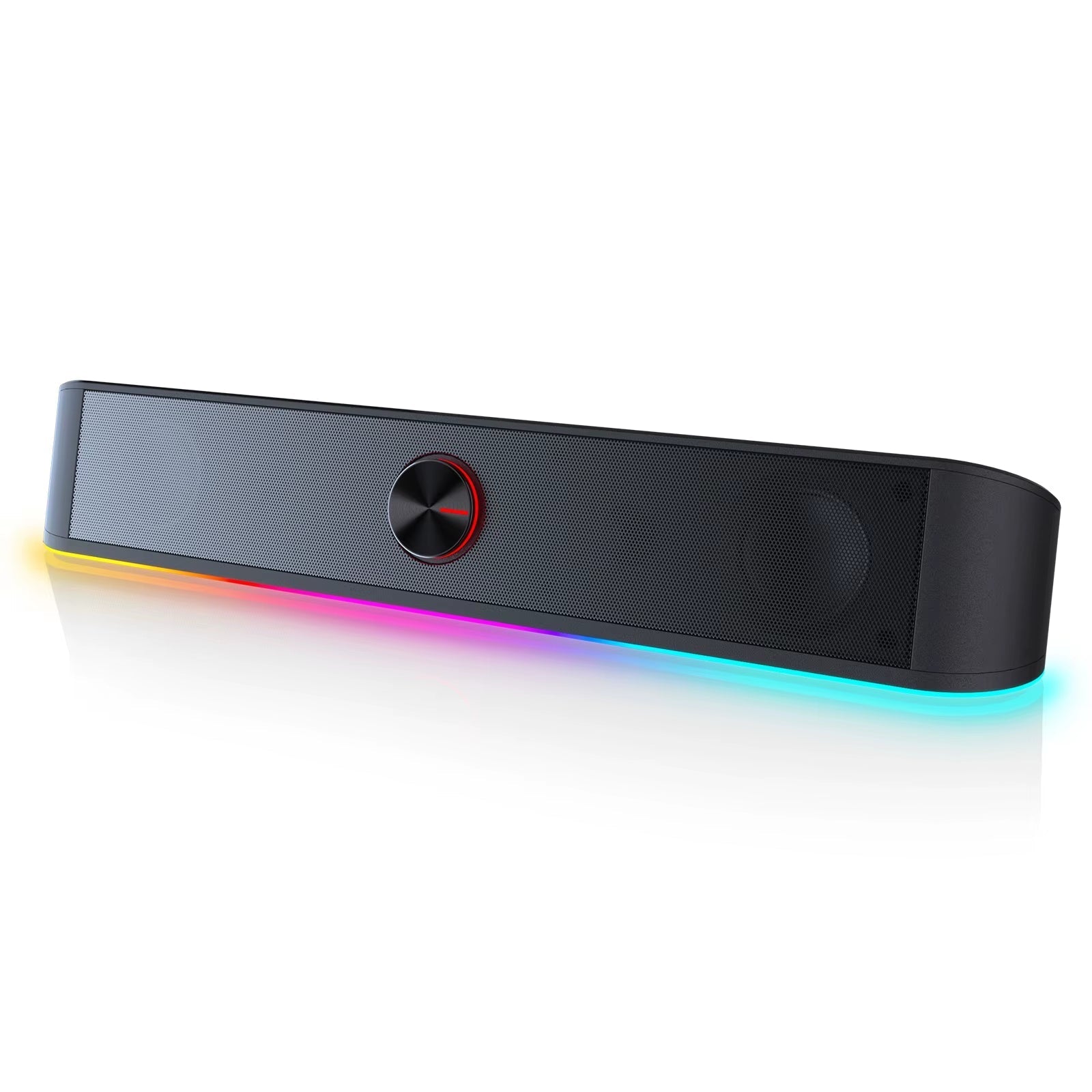 GS560 RGB USB Desktop Soundbar - 2.0 Channel Computer Speaker with Dynamic Audio-Light Sync Display
