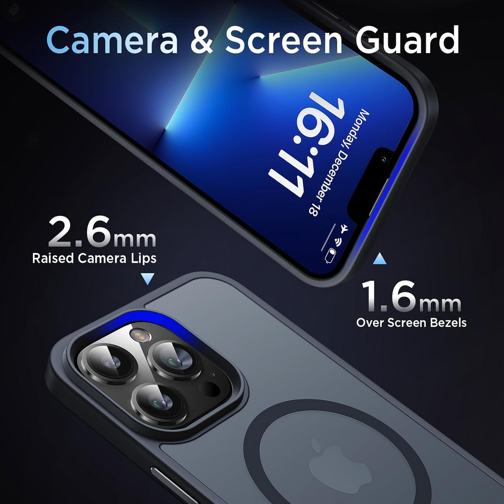 Entronix [Magnetic] Case Compatible with iPhone 14 Pro - Translucent Frosted Matte