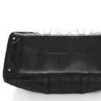 Calfskin Stitched Duffle Travel Bag Black