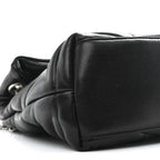 Lambskin Quilted Small Loulou Puffer Monogram Chain Satchel Black