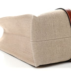 Cotton Calfskin Large Woody Ribbon Tote White Brown