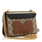 GG Supreme Monogram Calfskin Small Padlock Shoulder Bag Beige Black Cuir