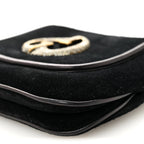 Suede Crystal 1973 Small Chain Shoulder Bag Black