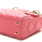 Lambskin Cannage Mini Lady Dior Pink
