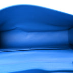 Grained Calfskin Embossed Car Flap Bag Petroleum Blue
