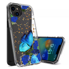 Pressed Dried Flower Design Phone Case For Iphone 14 /13 In Blue