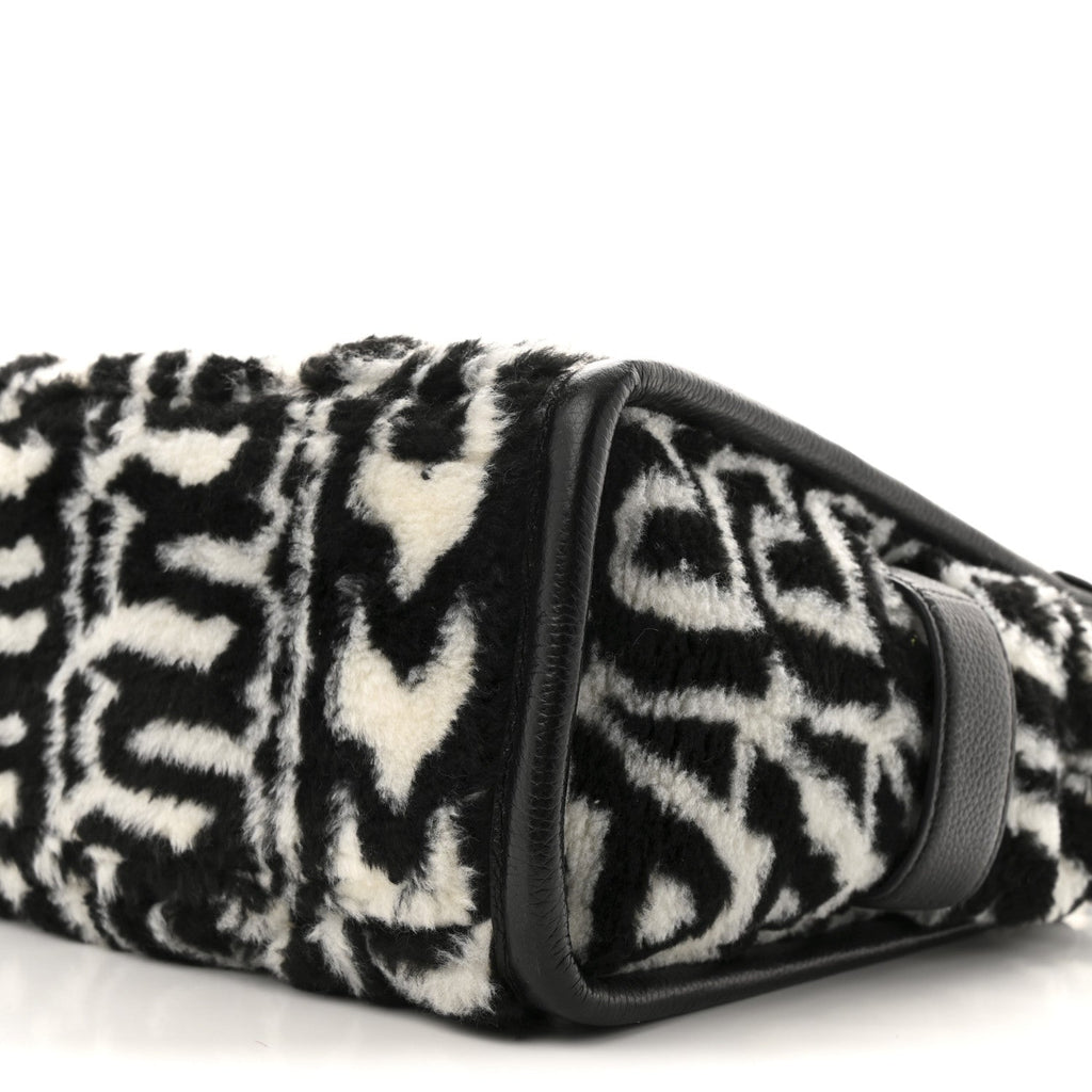 Polyester Cotton Oversized Monogram Medium Traveler Tote Bag Black Ivory