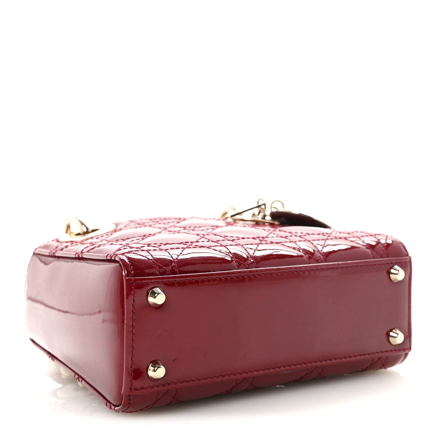 Patent Cannage Mini Lady Dior Red