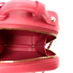 Caviar Quilted CC North South Filigree Vanity Case Pink