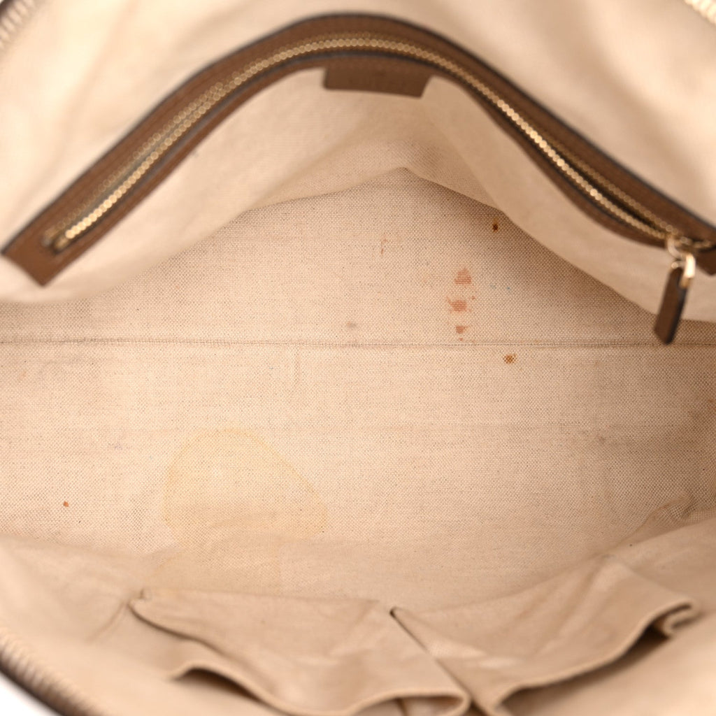 GG Supreme Monogram Medium Nice Top Handle Dome Bag Brown