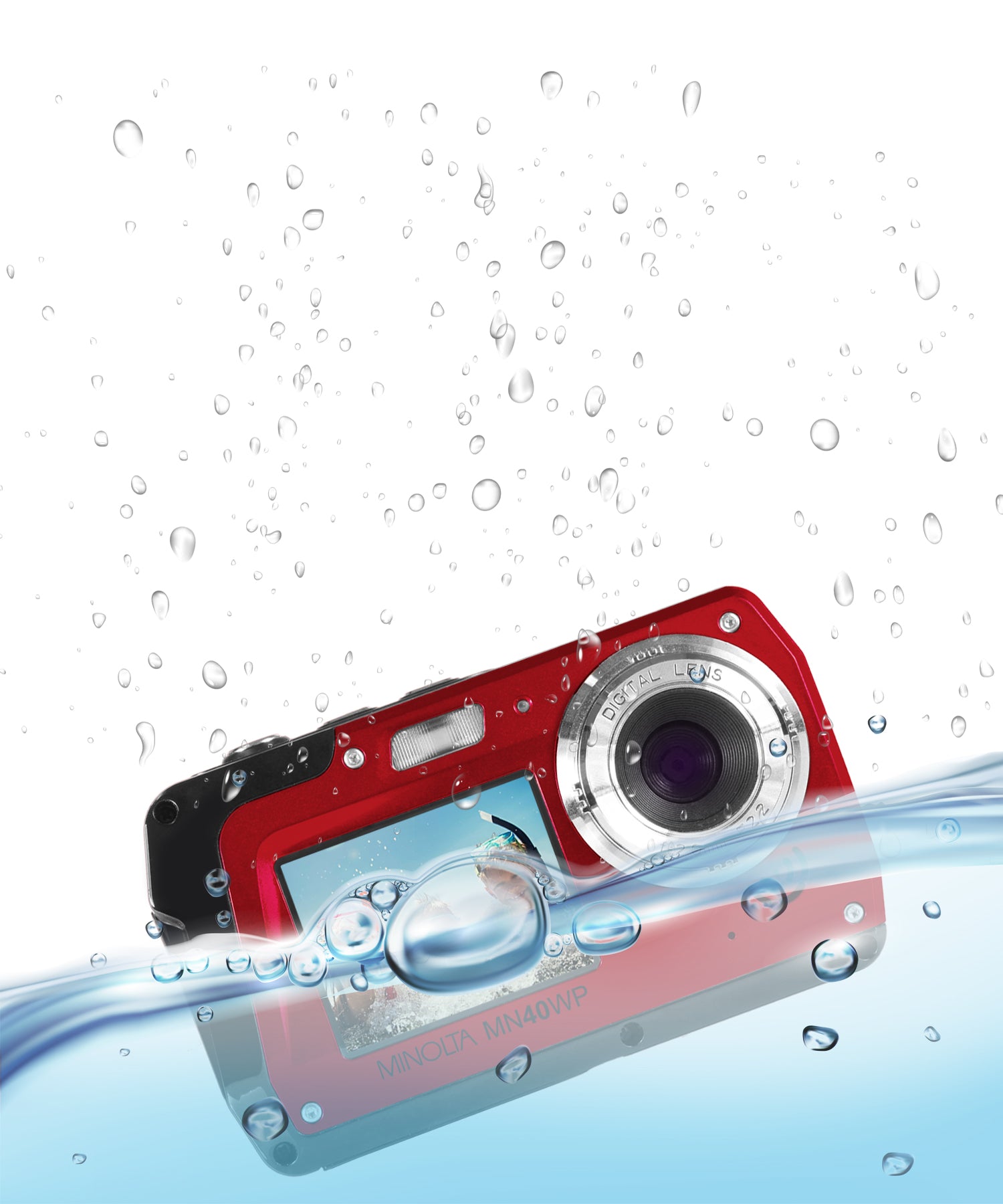 MINOLTA MN40WP 48 MP / 2.7K Quad HD Waterproof Camera w/Dual LCD (Blue)
