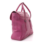 Textured Calfskin Large Pashli Satchel Bright Fuchsia