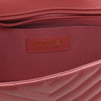 Calfskin Chevron Quilted Small Statement Flap Pink