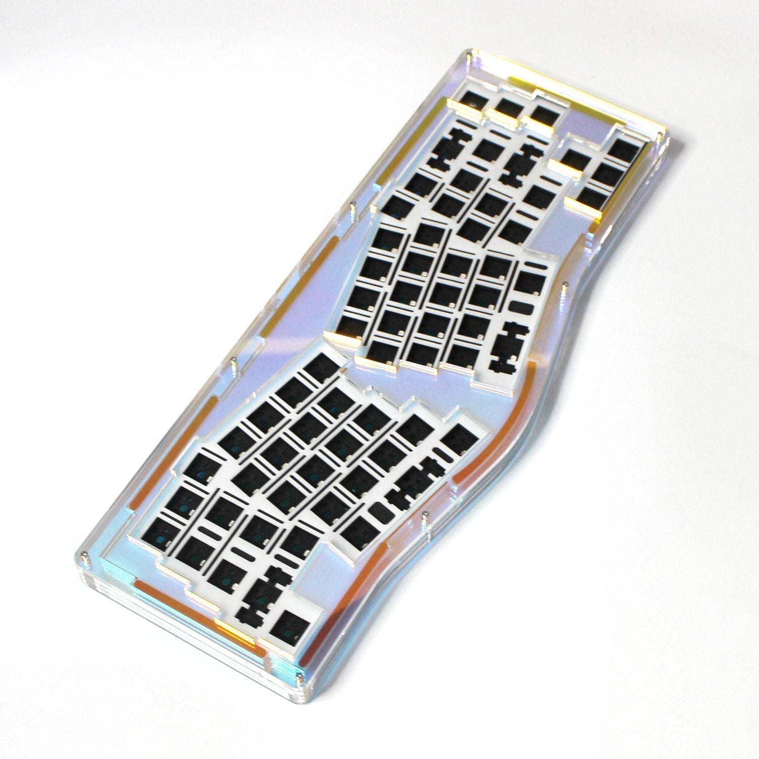 Customized Mechanical Keyboard Kit Alice Layout Support QMK VIA Gasket Mount Hot Swap RGB Wired Acrylic Stacked - Keyboard Kit Only