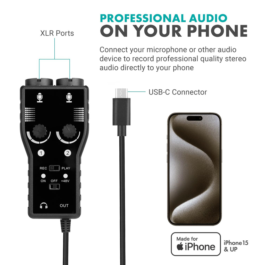 Movo Podcast Equipment Bundle for iPhone 15 and up