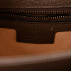 GG Supreme Monogram Textured Dollar Calfskin Web Small Ophidia Padlock Top Handle Bag Beige Ebony New Acero